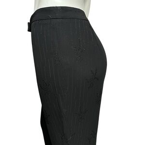 Penta Black Shimmer Floral Holiday Trouser Pants Sz-6